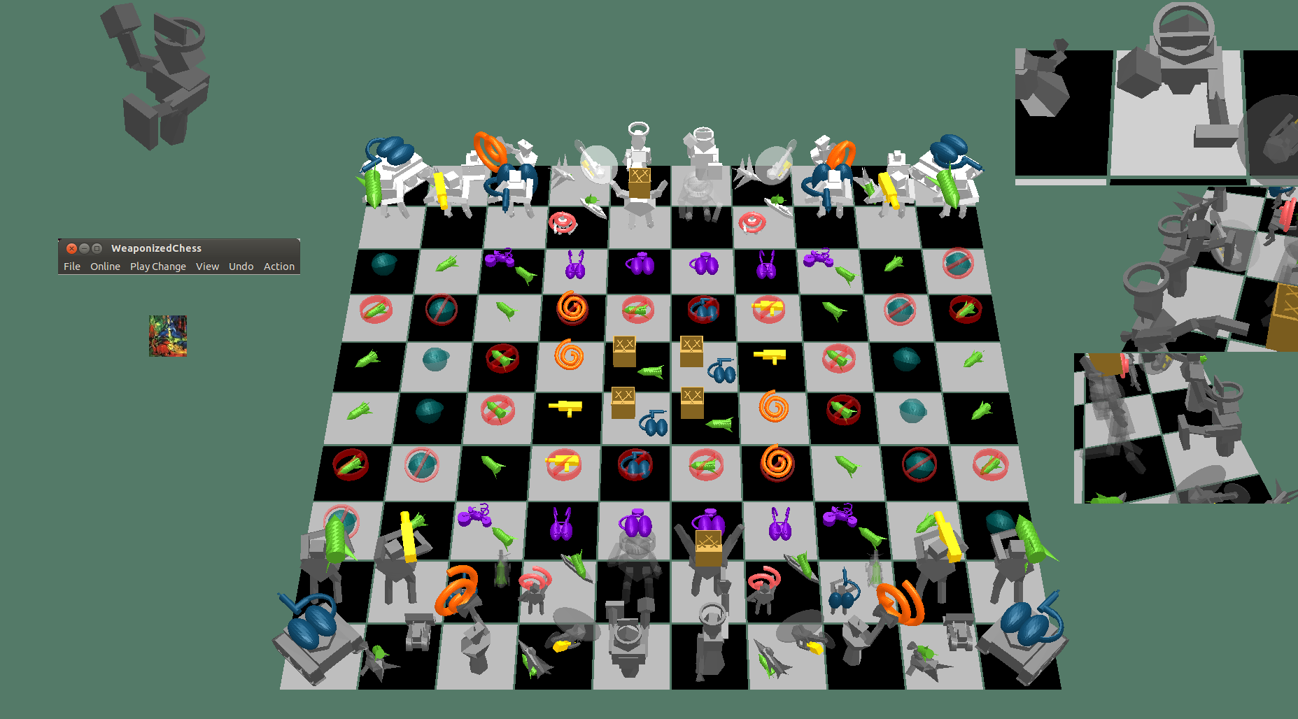 Weaponized Chess Enlarged Complex Piece Set