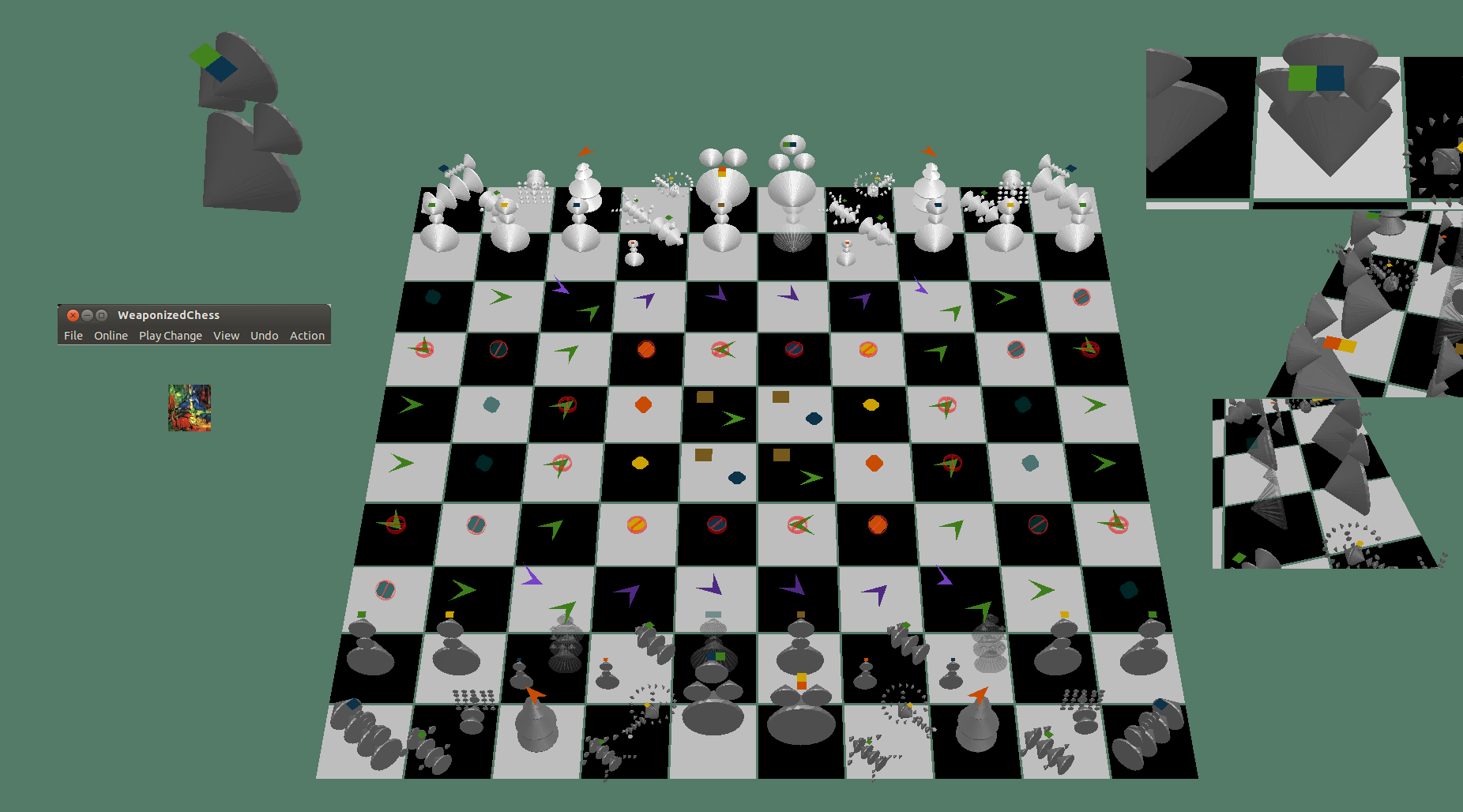 Weaponized Chess Enlarged Cone Piece Set