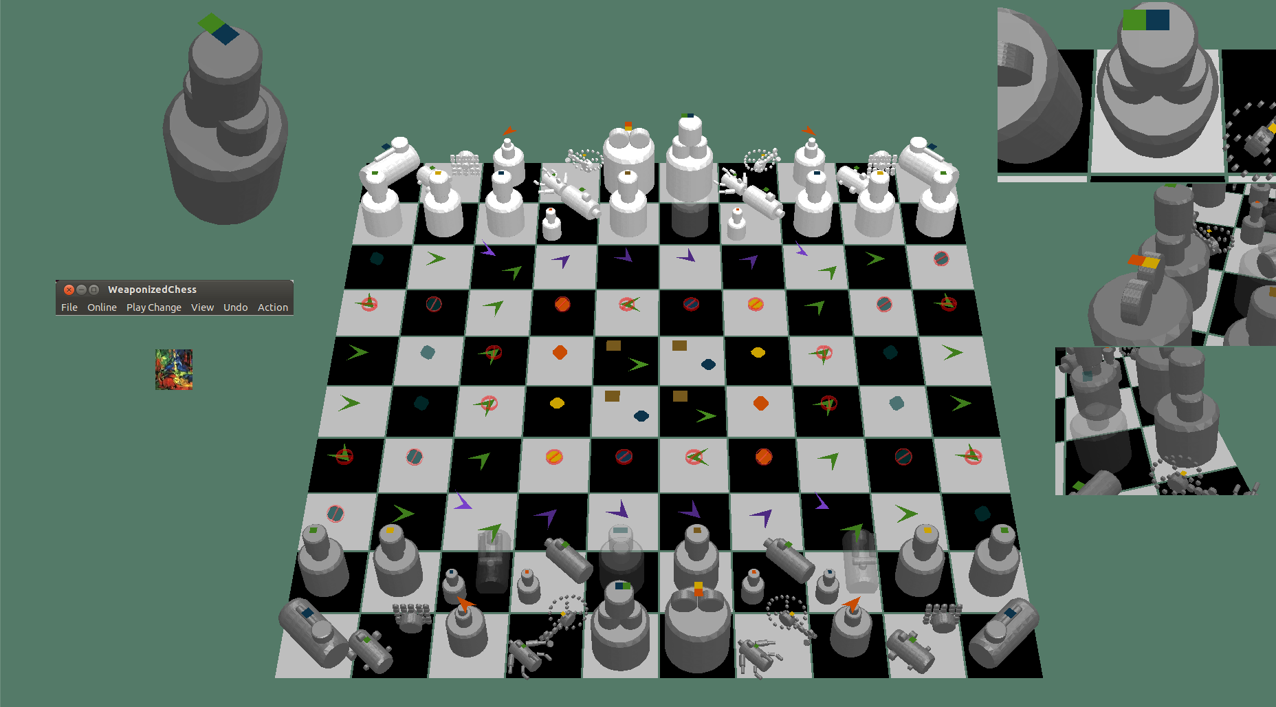 Weaponized Chess Enlarged Cylinder Piece Set