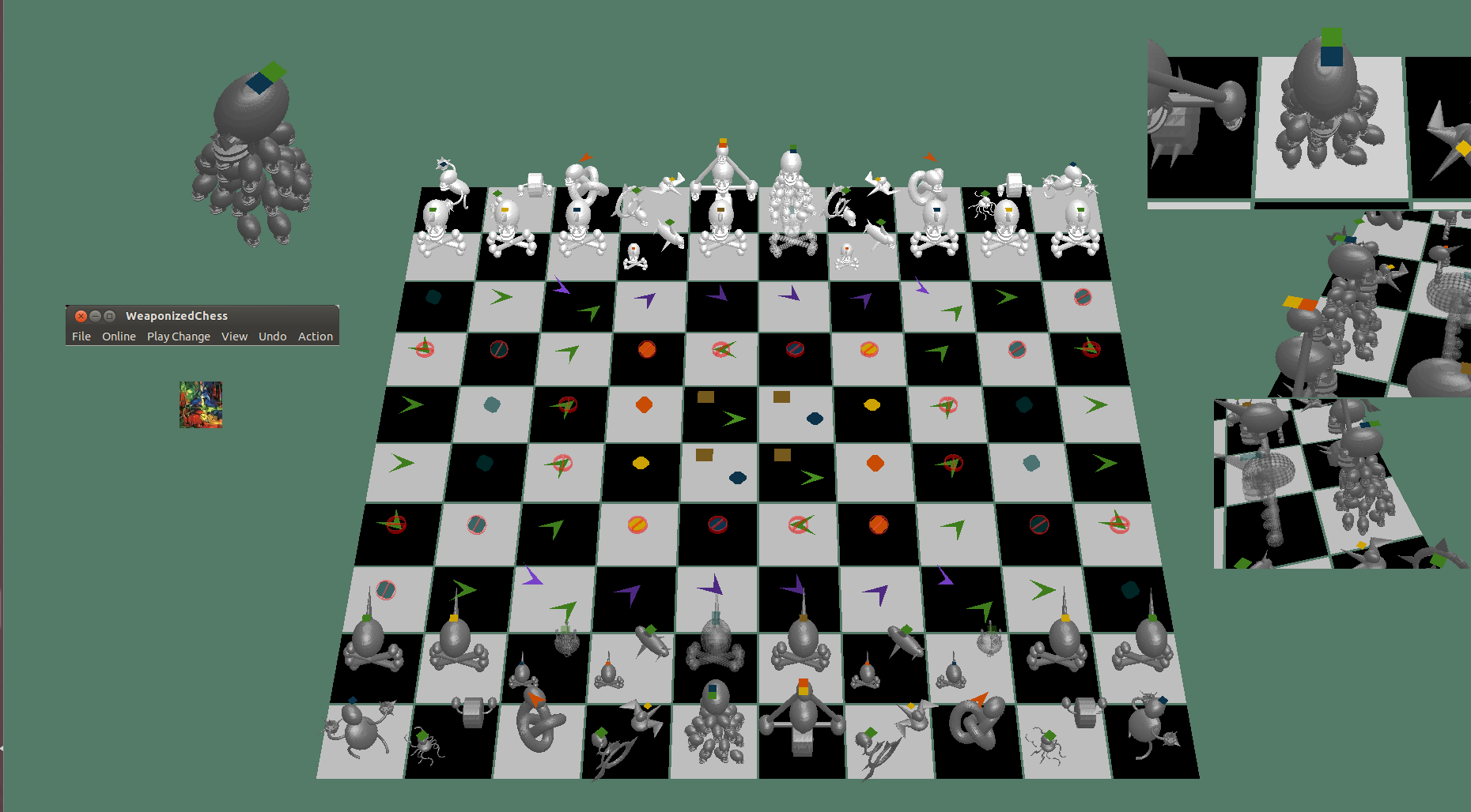 Weaponized Chess Enlarged Horror Piece Set