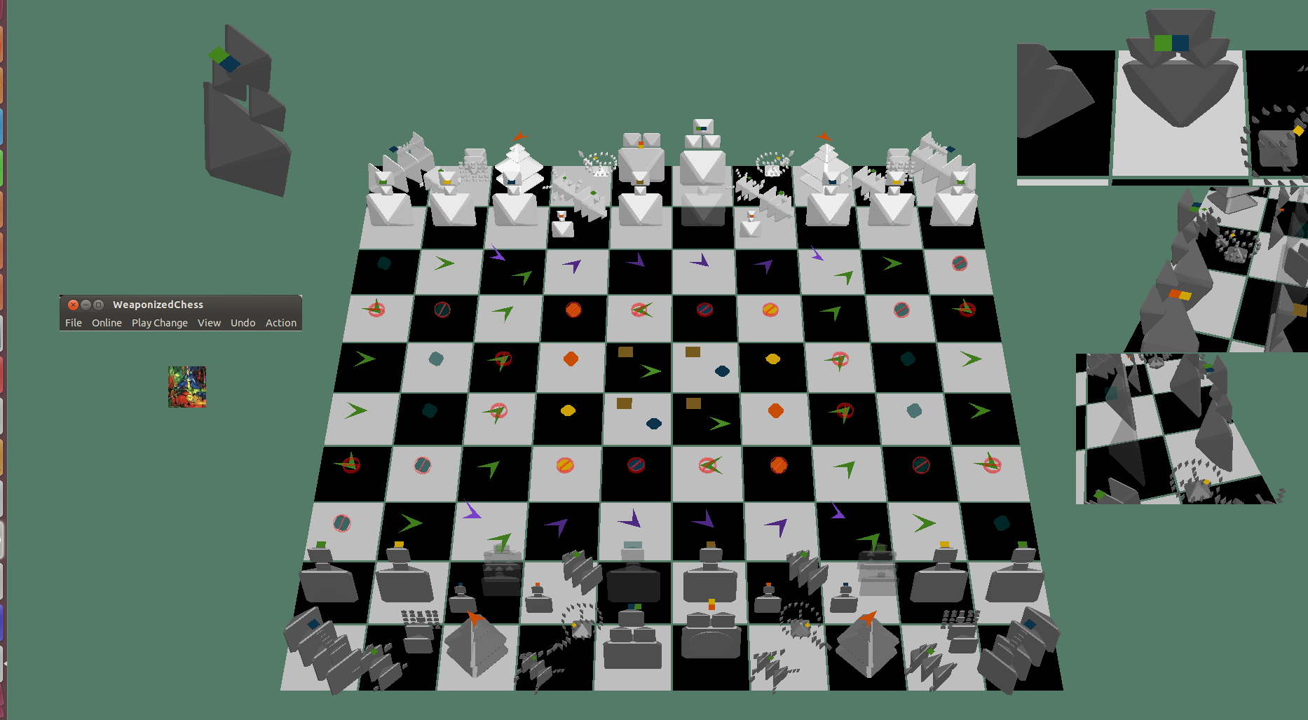 Weaponized Chess Enlarged Pyramid Piece Set