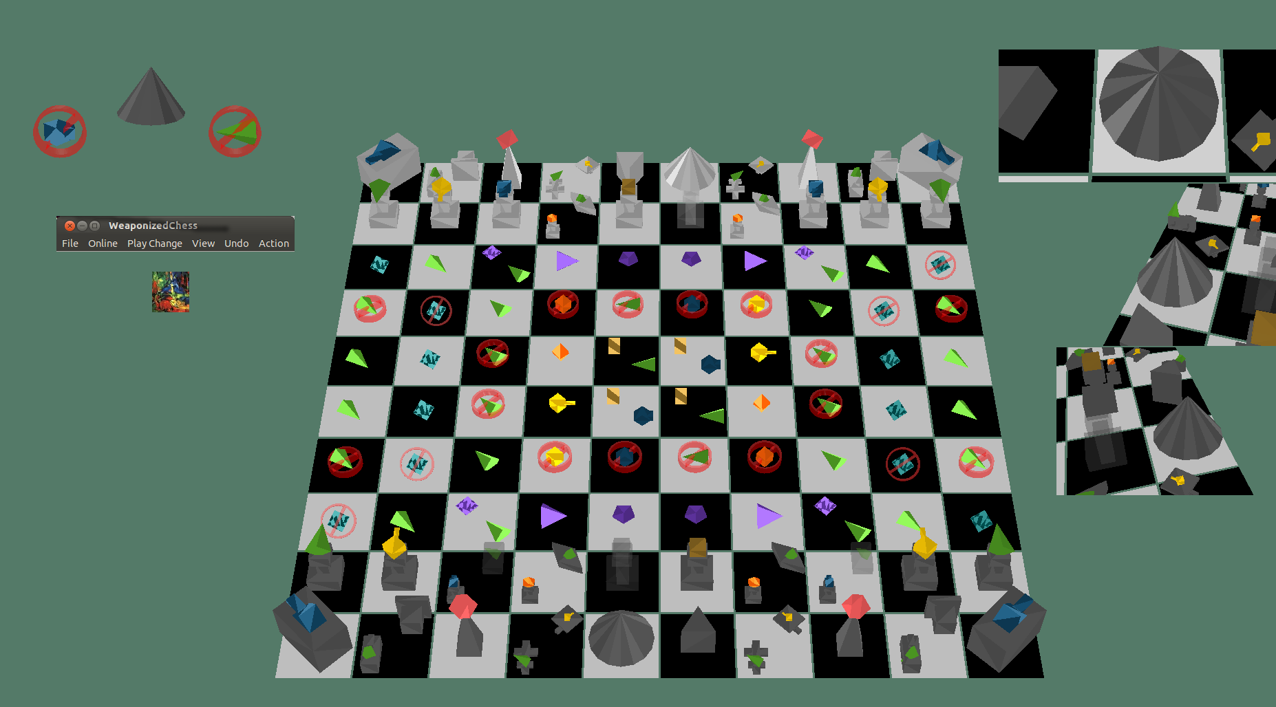 Weaponized Chess Enlarged Simple Piece Set